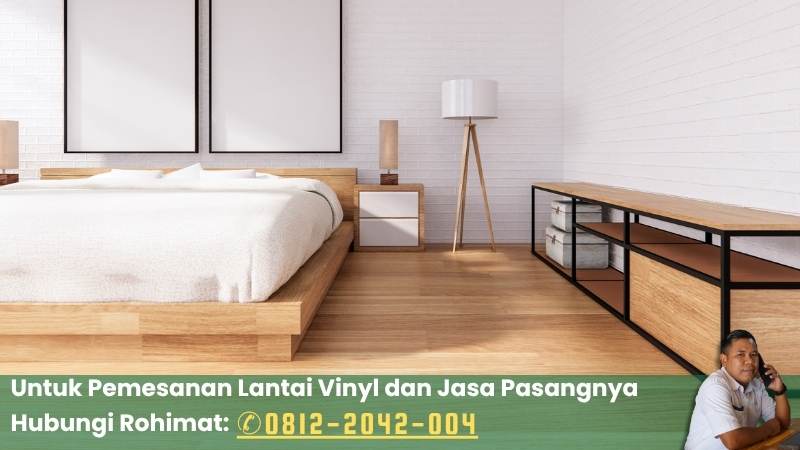 Lantai Vinyl yang Terpasang di kamar tidur