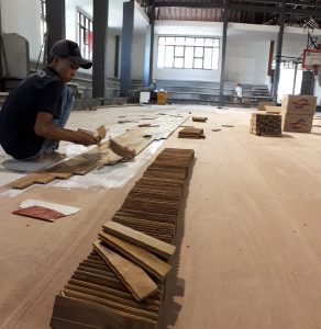 lantai kayu parket jati lapangan basket tabanan juara Bali