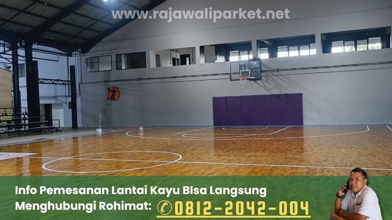 proyek pemasangan lantai kayu jati di gor bekasi