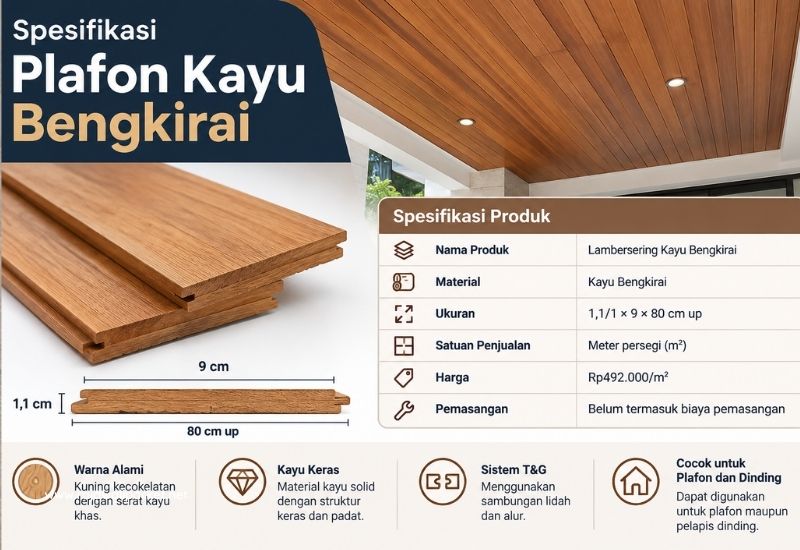 plafon kayu bengkirai